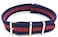 NewLife 20mm Navy Blue Red Nylon Fabric Military Style Watchstrap RedNavy Blue Watchband
