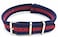 NewLife 20mm Navy Blue Red Nylon Fabric Military Style Watchstrap RedNavy Blue Watchband