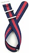 NewLife 20mm Navy Blue Red Nylon Fabric Military Style Watchstrap RedNavy Blue Watchband