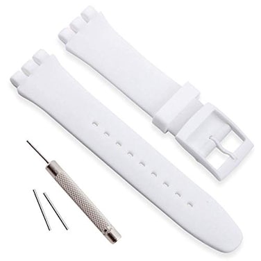 OliBoPo Wasserdichtes Uhrenarmband aus SilikonGummi White 20mm Modern