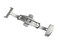 RECHERE 22mm Silver Brushed Matte Push Button Butterfly Deployment Clasp For Leather Watch band Strap