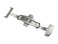 RECHERE 22mm Silver Brushed Matte Push Button Butterfly Deployment Clasp For Leather Watch band Strap