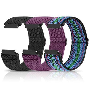 Relting Compatible with 16mm 18mm 19mm 20mm 22mm 24mm Watch Bands Quick Release Replacement WristbandAdjustable Stretchy Nylon Solo Loop Straps Fabric Braided Sport Elastic Bands for Men Women