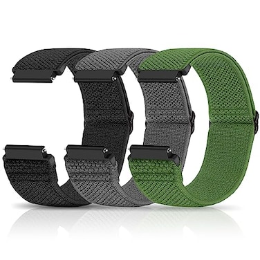 Relting Compatible with 16mm 18mm 19mm 20mm 22mm 24mm Watch Bands Quick Release Replacement WristbandAdjustable Stretchy Nylon Solo Loop Straps Fabric Braided Sport Elastic Bands for Men Women