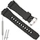 WRISTARMOR Replacement Strap Compatible with Casio GM2100 Black Resin Band Watch GM2100 Mens Wristband Silver buckle