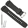 WRISTARMOR Replacement Strap Compatible with Casio GM2100 Black Resin Band Watch GM2100 Mens Wristband Silver buckle