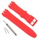 GREENOLIVE Replacement Waterproof Silicone Rubber Watch Strap Watch Band for Swatch 17mm 19mm 20mm 17mm Bright Red