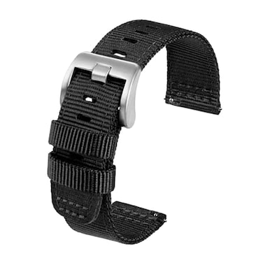 TACTICAL FROG Nylon Watch Bands 24mm 2 Piece Fast Release Replacement Watch Strap for Men Women Black