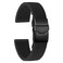 ULLCHRO Silicone Watch Strap Replacement Rubber Watch Band Waterproof Stripe Pattern 14mm 16mm 18mm 20mm 22mm 24mm Watch Bracelet with Stainless Steel Deployment Black Buckle 20mm Black02