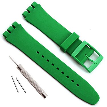 GREENOLIVE Wasserdichtes Uhrenarmband aus SilikonGummi Dark Green 17mm strap