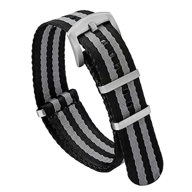 watchdives Nylon Watch Band 18mm 20mm 22mm Multicolor Replacement Watch Straps for Men Women Black Gray 20mm