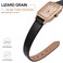 ANNEFIT Womens Leather Watch Band 12mm with Gold Buckle Lizard Grain Slim Thin Replacement Strap Black