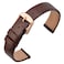 ANNEFIT Womens Leather Watch Band 18mm with Rose Gold Buckle Lizard Grain Slim Thin Replacement Strap Brown