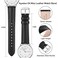 Ayadoo 22mm Oil Wax Leather Watch Band Vintage Quick Release Replacement Black Leather Watch Strap with Silver Buckle for Men Women