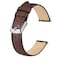 BISONSTRAP Elegant Leather Watch Straps Quick Release Watch Bands for Women and Men 12mm Dark Brown Silver Buckle