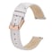 BISONSTRAP Elegant Leather Watch Straps Quick Release Watch Bands for Women and Men 20mm White Rose Gold Buckle