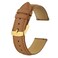 BISONSTRAP Texture Leather Watch Straps for Women and Men Watch Replacement Bands with Quick Release 20mm Brown Gold Buckle