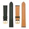 BISONSTRAP Texture Leather Watch Straps for Women and Men Watch Replacement Bands with Quick Release 20mm Dark Green Gold Buckle