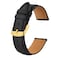 BISONSTRAP Texture Leather Watch Straps for Women and Men Watch Replacement Bands with Quick Release 22mm Black Gold Buckle