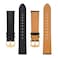 BISONSTRAP Texture Leather Watch Straps for Women and Men Watch Replacement Bands with Quick Release 22mm Black Gold Buckle