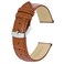 BISONSTRAP Watch Bands 20mm Alligator Embossed Leather Watch Straps Toffee Brown with Silver Buckle