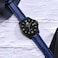 BISONSTRAP Watch Bands 22mm Alligator Embossed Leather Watch Straps Blue with Silver Buckle