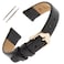 Gilden 1014mm Ladies Flat LizardGrain Calfskin Leather Watch Strap F400112 12 millimeter end width Black GoldTone Buckle