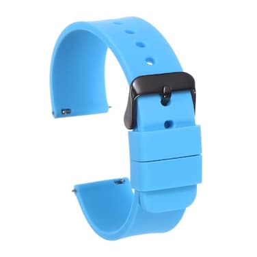 HARFINGTON Silicone Watch Band 22mm Width Quick Release Soft Rubber Replacement Watch Strap with Black Stainless Steel Buckle for Men Women Light Blue