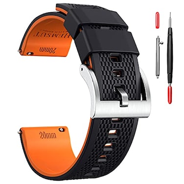 hemsut h Hemsut Silicone Watch Bands 18mm 20mm 22mm Quick Release Rubber Watch Strap for Men Women Soft Replacement 10 Colors for Choose