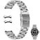 Juntan Stainless Steel Watch Band 20mm Curved End Straight End for Men Women Metal Watch Bands Strap Quick Release Replacement Bracelet with Double Folding Buckle Silver