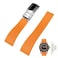 Kai Tian 22mm Rubber Watch Band Orange Silicone Replacement Watch Strap for Men Women with Classic Diving Buckle