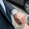 SINAIKE 22mm Watch Band Brushed Polished Metal Watch Bracelet Quick Release for Men Women with Security Double Deployment Buckle