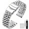 SINAIKE 22mm Watch Band Brushed Polished Metal Watch Bracelet Quick Release for Men Women with Security Double Deployment Buckle