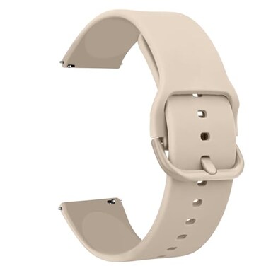 Tobfit 20mm Quick Release Watch Band for Women Men Watch Strap Soft Rubber Adjustable Replacement Wristband Beige