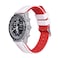 uEmoh Swatch Moonwatch Strap Watch Band for MoonswatchSoft Silicone Strap for Omega X Swatch Moonswatch Speedmaster 20mm Watch Quick Release Watch Replacement Band WhiteRed