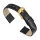 uxcell Black Genuine Leather Band 12mm Width Flat Thin Elegant Leather Watch Strap Golden Tone Buckle for Women