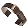uxcell Dark Brown Genuine Leather Band 22mm Width Flat Thin Elegant Leather Watch Strap Rose Gold Buckle for Men and Women