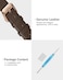 uxcell Dark Brown Genuine Leather Band 22mm Width Flat Thin Elegant Leather Watch Strap Rose Gold Buckle for Men and Women