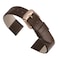 uxcell Dark Brown Genuine Leather Band 22mm Width Flat Thin Elegant Leather Watch Strap Rose Gold Buckle for Men and Women