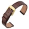 ANNEFIT Womens Leather Watch Band 10mm with Gold Buckle Lizard Grain Slim Thin Replacement Strap Brown