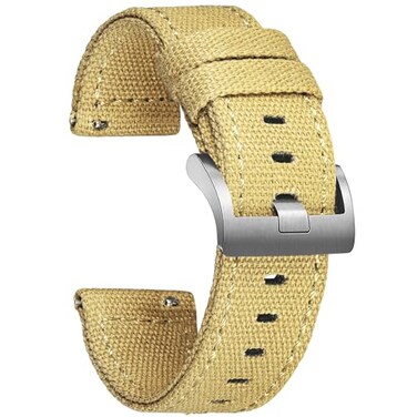 hemsut h Hemsut Canvas Quick Release Watch Band 18mm 20mm 22mm 24mm Replacement Watch Straps for Men Women