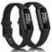 Amzpas 2 Pack Bands Compatible with Fitbit Inspire 3 Bands for Women Men Sport Silicone Adjustable Replacement Straps for Fitbit Inspire 3 Fitness Tracke BlackBlack