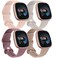 AK 4 PACK Bands Compatible with Fitbit Versa 4 3 BandsSense 2 Sense Band Women Men Classic Soft Straps for Fitbit Versa 4 Versa 3 Sense 2 Sense Smart Watch Small4 Pack N