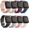 Mugust 8 Pack Sport Bands Compatible with Fitbit Versa 2 Versa Classic Soft Silicone Replacement Wristbands Straps for Fitbit Smart Watch Women Men 8 Pack A Large