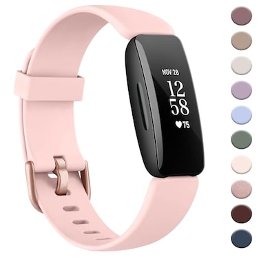 AK Band Compatible with Fitbit Inspire 2 Bands for Women Men Adjustable Replacement Sport Wristbands Straps for Fitbit Inspire 2 Ace 3 Light Pink