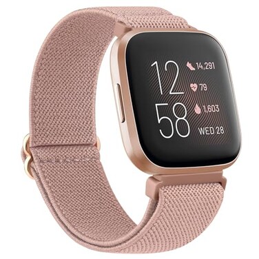 AK Elastic Band Compatible with Fitbit Versa Bands Adjustable Soft Stretchy Nylon Straps for Women Men