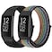 AVOD Nylon Watch Bands Compatible with Fitbit Charge 4Charge 3SE Soft Replacement Wristband Breathable Sport Strap with Band for Women Men Dark BlackNavy Green