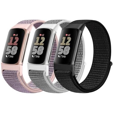 AVOD Sport Loop Nylon Watch Bands Compatible with Fitbit Charge 6Charge 5 for Women Men Adjustable Breathable Replacement Soft Nylon Loop Wristband for Fitbit Charge 6Fitbit Charge 5