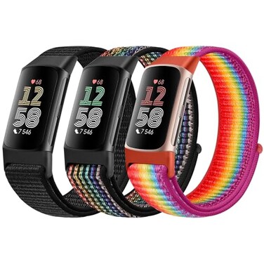 AVOD Sport Loop Nylon Watch Bands Compatible with Fitbit Charge 6Charge 5 for Women Men Adjustable Breathable Replacement Soft Nylon Loop Wristband for Fitbit Charge 6Fitbit Charge 5