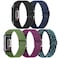 Bcuckood 5 Pack Elastic Nylon Watch Bands Compatible for Fitbit Charge 6Fitbit Charge 5 Adjustable Breathable Replacement Stretchy Nylon Loop Wristband Sport Strap for Women Men